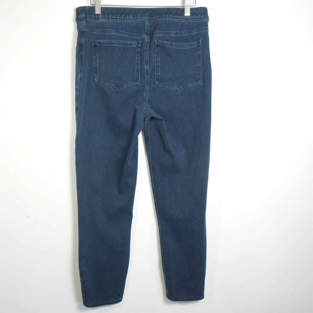 Spanx Jean-ish Leggings Womens Large Petite Dark Blue High Rise Slimming Denim - Picture 5 of 10